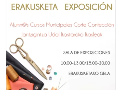 Exposición de costura alumnos cursos municipales 10-13 junio en la Kultur Etxea de Sodupe
