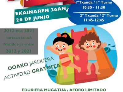Fiesta de hinchables en el Kirolgune 26 de junio